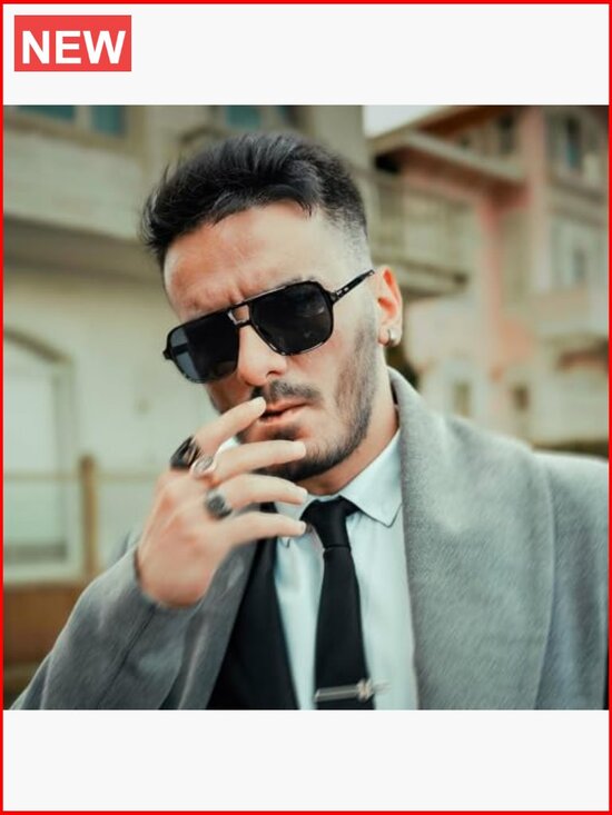 Retro Square Aviator Sunglasses Plastic Frame UV400 Protection main image 7